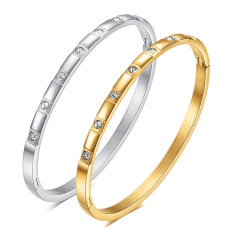 Stainless steel square diamond bracelet