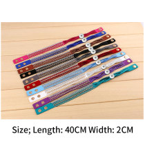 Korean velvet multi-layer hot diamond inlaid bracelet fit 18mm snap button jewelry