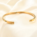 Stainless steel square diamond bracelet