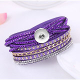 Korean velvet multi-layer hot diamond inlaid bracelet fit 18mm snap button jewelry