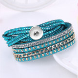 Korean velvet multi-layer hot diamond inlaid bracelet fit 18mm snap button jewelry