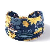 Fashionable headband with sunflower pattern printed elastic headband, running sweat absorbing yoga headband hair accessories