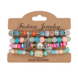 Love Leaf Pendant Bracelet Pearl Accessories Bracelet Glass Beads Multi layered Bracelet