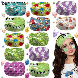 Easter Headband Cute Bunny Cross Headband Printed Knot Elastic Headband