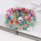 Love Leaf Pendant Bracelet Pearl Accessories Bracelet Glass Beads Multi layered Bracelet