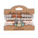 Love Leaf Pendant Bracelet Pearl Accessories Bracelet Glass Beads Multi layered Bracelet