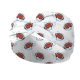 Cross sport headband with rugby printed elastic headband, fashionable wide edge knotting, sweat wicking headband