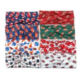 Cross sport headband with rugby printed elastic headband, fashionable wide edge knotting, sweat wicking headband