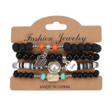 Love Leaf Pendant Bracelet Pearl Accessories Bracelet Glass Beads Multi layered Bracelet