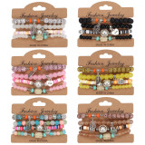 Love Leaf Pendant Bracelet Pearl Accessories Bracelet Glass Beads Multi layered Bracelet