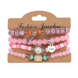 Love Leaf Pendant Bracelet Pearl Accessories Bracelet Glass Beads Multi layered Bracelet