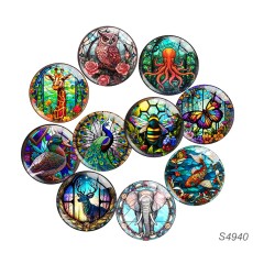 20MM animal Print glass snap button charms