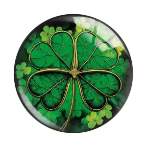 20MM Easter Bunny Clover Print glass snap button charms