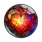 20MM love  Valentine's Day pattern  Print glass snap button charms