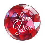 20MM love  Valentine's Day pattern  Print glass snap button charms