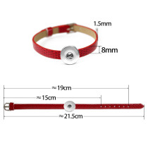 New bracelet 8mm PU snake pattern wrist strap fit 18mm snap button jewelry