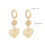 stainless steel love Leaf Dream Catcher earrings