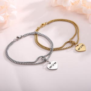 Stainless Steel Love Open Bracelet MOM Mother's Day Gift