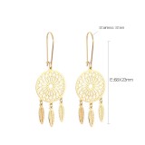 stainless steel love Leaf Dream Catcher earrings