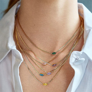 12 Birthstone Necklace Stainless Steel Necklace Crystal Pendant Necklace