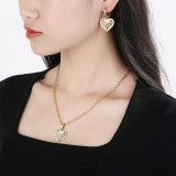 stainless steel love  earrings necklace