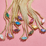 12 Birthstone Necklace Stainless Steel Necklace Crystal Pendant Necklace