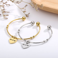 Stainless Steel Love Open Bracelet MOM Mother's Day Gift