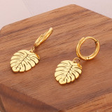 stainless steel love Leaf Dream Catcher earrings