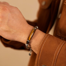 Stainless steel natural stone bracelet