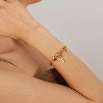 Stainless steel Love key bracelet