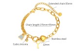 Stainless steel Love key bracelet
