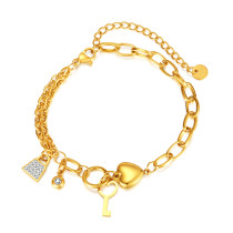 Stainless steel Love key bracelet