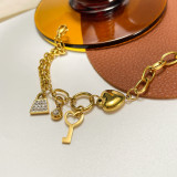 Stainless steel Love key bracelet