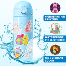 50 Easter stickers decorating Easter bunny egg windows with cartoon waterproof stickers