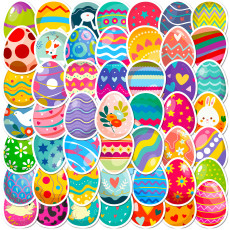 50 Easter stickers decorating Easter bunny egg windows with cartoon waterproof stickers