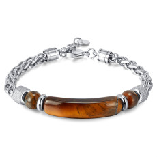Stainless steel natural stone bracelet