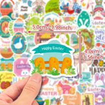 50 Easter stickers decorating Easter bunny egg windows with cartoon waterproof stickers