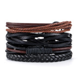 18cm minimalist women's hand woven bracelet men's cowhide bracelet