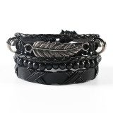 18cm minimalist women's hand woven bracelet men's cowhide bracelet