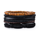 18cm minimalist women's hand woven bracelet men's cowhide bracelet