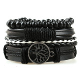 18cm minimalist women's hand woven bracelet men's cowhide bracelet