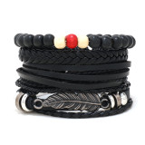 18cm minimalist women's hand woven bracelet men's cowhide bracelet