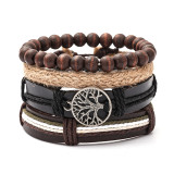 18cm minimalist women's hand woven bracelet men's cowhide bracelet