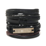 18cm minimalist women's hand woven bracelet men's cowhide bracelet