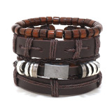 18cm minimalist women's hand woven bracelet men's cowhide bracelet