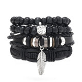 18cm minimalist women's hand woven bracelet men's cowhide bracelet