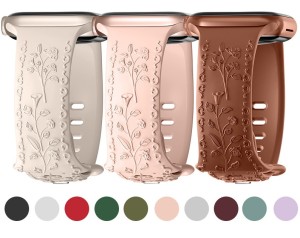 42/44/45/49mm Suitable for Apple Watch Strap iwatch Relief pattern three-dimensional small rose Silicone Strap Apple Watch  (excluding dial)