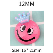 12MM Crown smiley expression DIY  Resin snap button charms