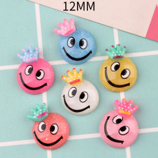 12MM Crown smiley expression DIY  Resin snap button charms