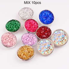 10pcs/lot 18MM color resin snap button charms